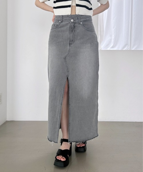 新品未使用　DEUXIEME CLASSE Denimスリットロングスカート Heather デニムスカート Denimスリットロングスカート2 145373