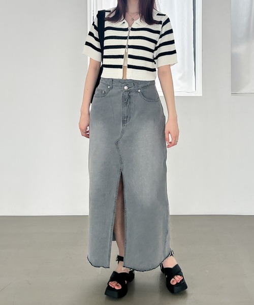 Heather（ヘザー）の「デニムスリットロングスカート　129898（デニムスカート・レディース・グレー/ブルー・S/M）」の15枚目の写真