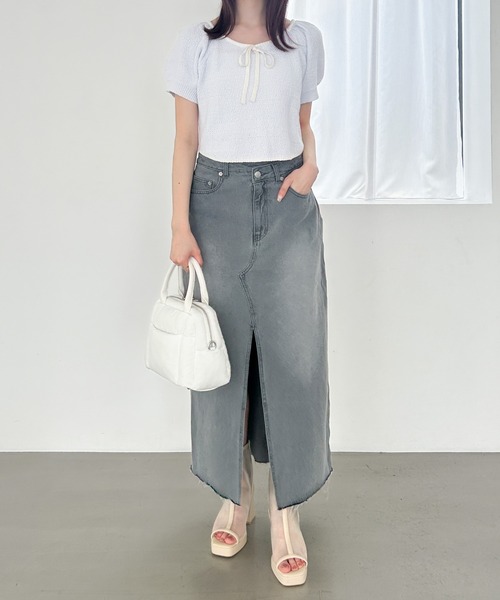 Heather（ヘザー）の「デニムスリットロングスカート　129898（デニムスカート・レディース・グレー/ブルー・S/M）」の19枚目の写真