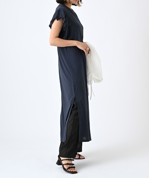 ketty cherie（ケティシェリー）の「【UVカット】ハイゲージカットワンピース≪手洗い可能≫（ワンピース・レディース・ネイビー/ホワイト・M）」の3枚目の写真