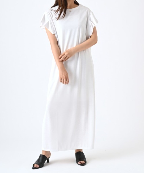 ketty cherie（ケティシェリー）の「【UVカット】ハイゲージカットワンピース≪手洗い可能≫（ワンピース・レディース・ネイビー/ホワイト・M）」の4枚目の写真