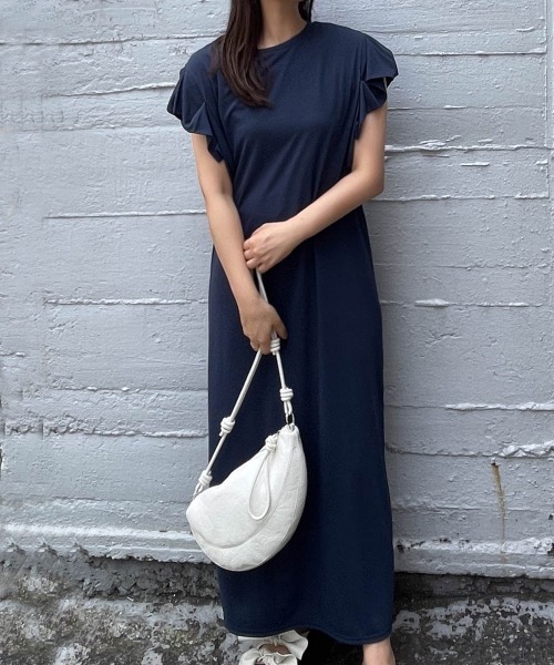 ketty cherie（ケティシェリー）の「【UVカット】ハイゲージカットワンピース≪手洗い可能≫（ワンピース・レディース・ネイビー/ホワイト・M）」の14枚目の写真
