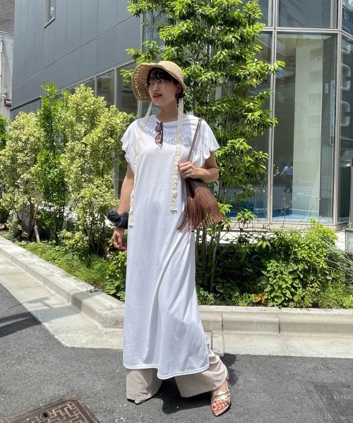 ketty cherie（ケティシェリー）の「【UVカット】ハイゲージカットワンピース≪手洗い可能≫（ワンピース・レディース・ネイビー/ホワイト・M）」の9枚目の写真