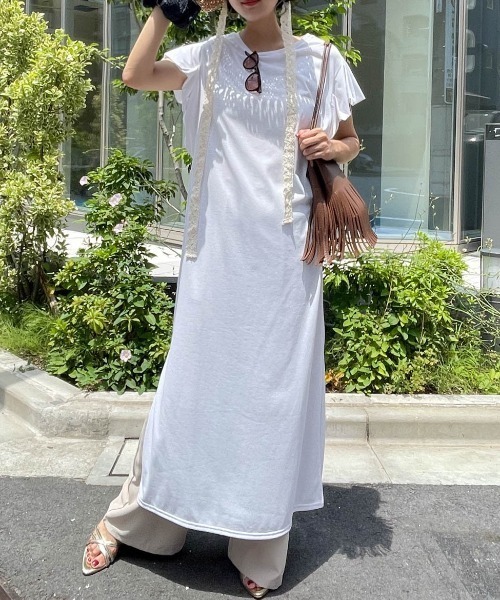 ketty cherie（ケティシェリー）の「【UVカット】ハイゲージカットワンピース≪手洗い可能≫（ワンピース・レディース・ネイビー/ホワイト・M）」の10枚目の写真