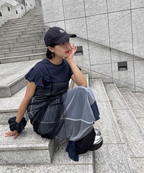 ketty cherie（ケティシェリー）の「【UVカット】ハイゲージカットワンピース≪手洗い可能≫（ワンピース・レディース・ネイビー/ホワイト・M）」の19枚目の写真