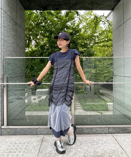 ketty cherie（ケティシェリー）の「【UVカット】ハイゲージカットワンピース≪手洗い可能≫（ワンピース・レディース・ネイビー/ホワイト・M）」の21枚目の写真