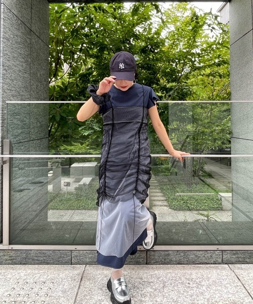 ketty cherie（ケティシェリー）の「【UVカット】ハイゲージカットワンピース≪手洗い可能≫（ワンピース・レディース・ネイビー/ホワイト・M）」の22枚目の写真