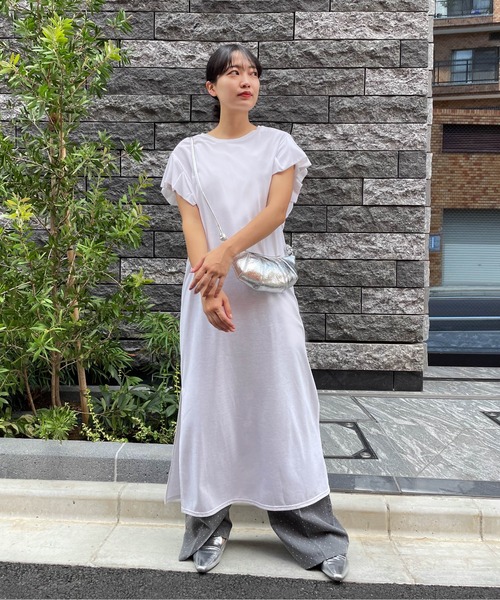 ketty cherie（ケティシェリー）の「【UVカット】ハイゲージカットワンピース≪手洗い可能≫（ワンピース・レディース・ネイビー/ホワイト・M）」の7枚目の写真