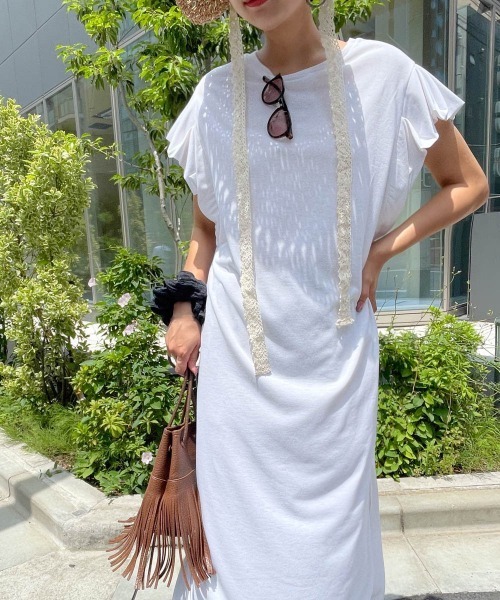 ketty cherie（ケティシェリー）の「【UVカット】ハイゲージカットワンピース≪手洗い可能≫（ワンピース・レディース・ネイビー/ホワイト・M）」の8枚目の写真