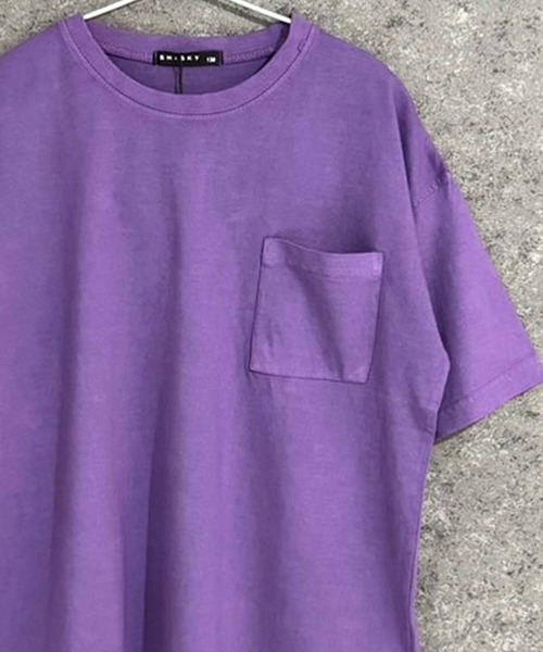 THE CASUAL(カジュアル)の「ピグメント オーバーサイズ ポケット Tシャツ(Tシャツ/カットソー・キッズ・グリーン/チャコール/ネイビー/ブラック/パープル/ベージュ・110cm/130cm/140cm/150cm/160cm/120cm)」の12枚目の写真