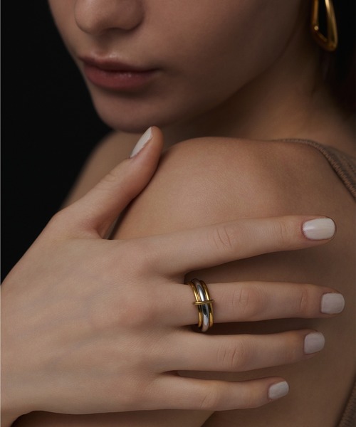 CENE(セネ)の「【CENE】セネ/トリプルコネクトリング(リング・レディース・シルバー×ゴールド/ゴールド/シルバー・#11/#13)」の3枚目の写真