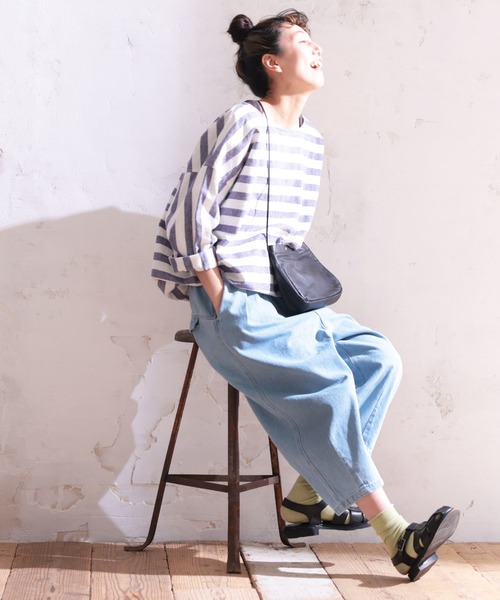 8分でまるいデニムなパンツ（デニムパンツ）｜soulberry（ソウル