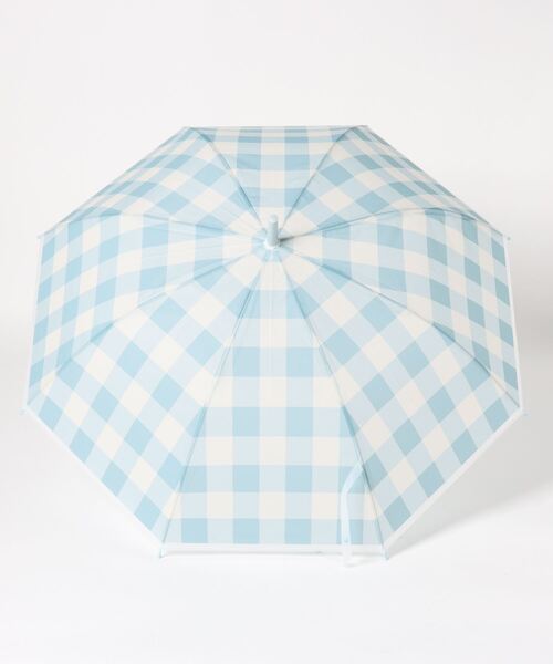 studio CLIP（スタディオクリップ）の「ギンガムチェックフロストビニール傘（長傘・レディース・チャコール/ブルー/ベージュ・FREE）」の14枚目の写真