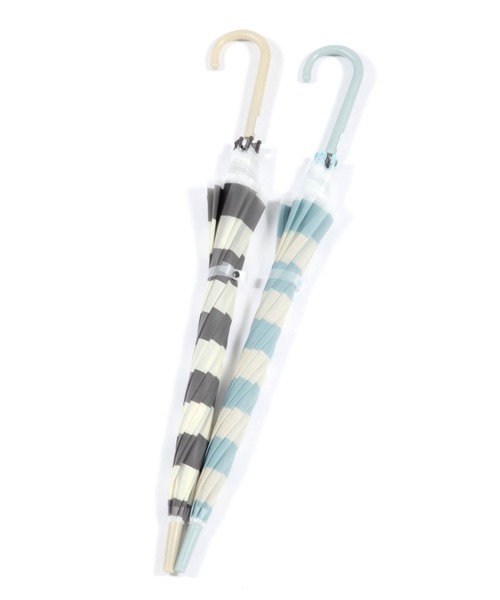 studio CLIP（スタディオクリップ）の「ギンガムチェックフロストビニール傘（長傘・レディース・チャコール/ブルー/ベージュ・FREE）」の13枚目の写真