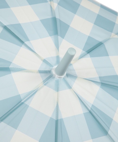 studio CLIP（スタディオクリップ）の「ギンガムチェックフロストビニール傘（長傘・レディース・チャコール/ブルー/ベージュ・FREE）」の9枚目の写真