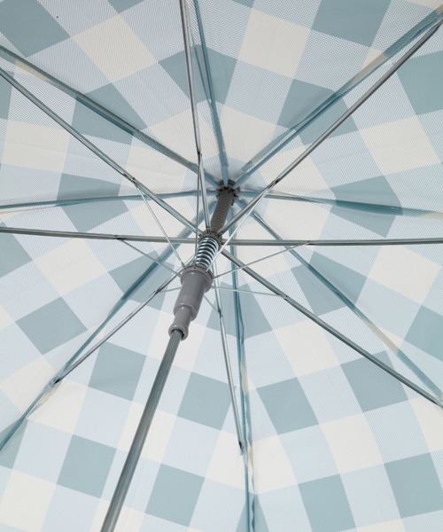 studio CLIP（スタディオクリップ）の「ギンガムチェックフロストビニール傘（長傘・レディース・チャコール/ブルー/ベージュ・FREE）」の8枚目の写真
