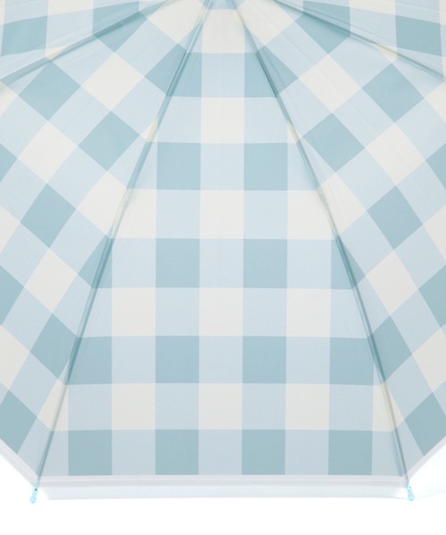 studio CLIP（スタディオクリップ）の「ギンガムチェックフロストビニール傘（長傘・レディース・チャコール/ブルー/ベージュ・FREE）」の7枚目の写真