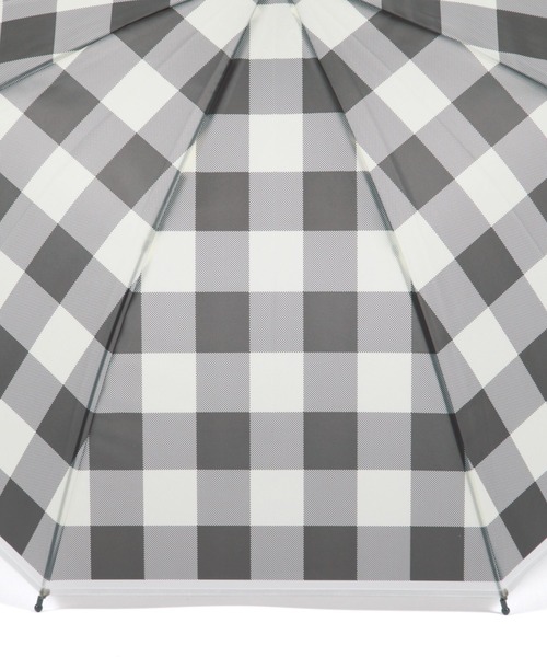 studio CLIP（スタディオクリップ）の「ギンガムチェックフロストビニール傘（長傘・レディース・チャコール/ブルー/ベージュ・FREE）」の5枚目の写真