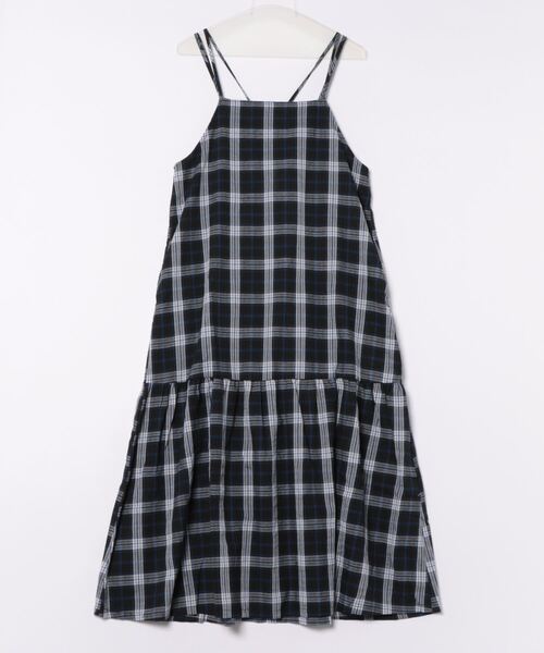 PREFERIR（プレフェリール）の「チェック ダブルストラップ ティアード キャミワンピース（ワンピース・レディース・ブラウン/ネイビー・MEDIUM/LARGE）」の5枚目の写真