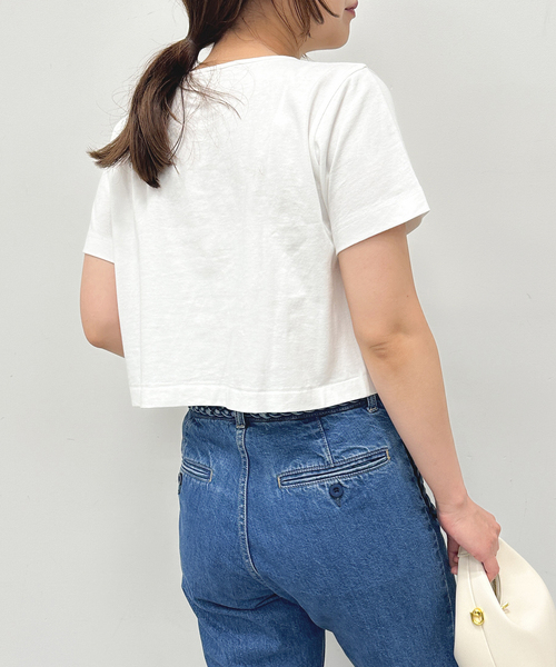 U by SPICK&SPAN(ユーバイスピックアンドスパン)の「ハーフスリーブリボントップス(Tシャツ/カットソー・レディース・ホワイト・FREE)」の14枚目の写真