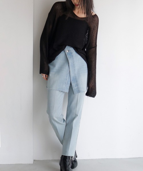 LIAN(リアン)の「デニムミニラップスカート(デニムスカート・レディース・ブルー系その他/ブラック/ブルー・SMALL/MEDIUM)」の8枚目の写真