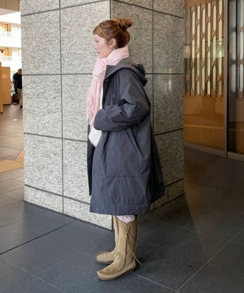 DANTON（ダントン）の「DANTON / INSULATON HOODED COAT（その他アウター・レディース・ベージュ/ネイビー/チャコールグレー・38/36）」の5枚目の写真