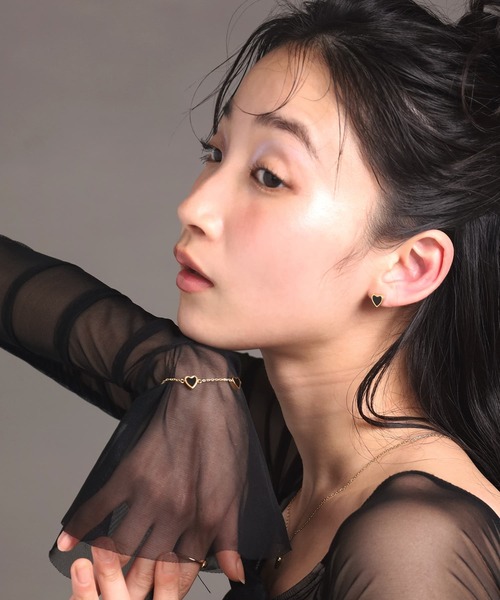 LHME “Moment”スリーハートブレスレット/ブラック/サージカルステンレス316L（金属アレルギー対応）（ブレスレット）｜LHME（エルエイチエムイー）