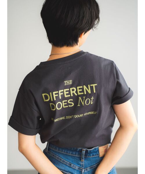 Ungrid（アングリッド）の「カラーエンブロイダリーTee（Tシャツ/カットソー・レディース・イエロー/オフホワイト/チャコールグレー/オレンジ/ピンク・FREE）」の3枚目の写真