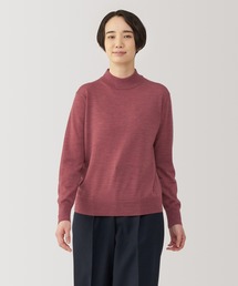 婦人 洗えるウールハイゲージハイネックセーター
