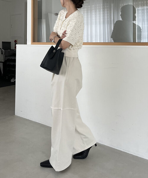 CAPRICIEUX LE'MAGE（カプリシューレマージュ）の「切替ワイドパンツ（その他パンツ・レディース・オフホワイト/ネイビー・38/36）」の5枚目の写真