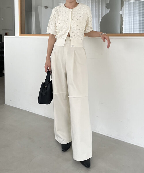 CAPRICIEUX LE'MAGE（カプリシューレマージュ）の「切替ワイドパンツ（その他パンツ・レディース・オフホワイト/ネイビー・38/36）」の6枚目の写真