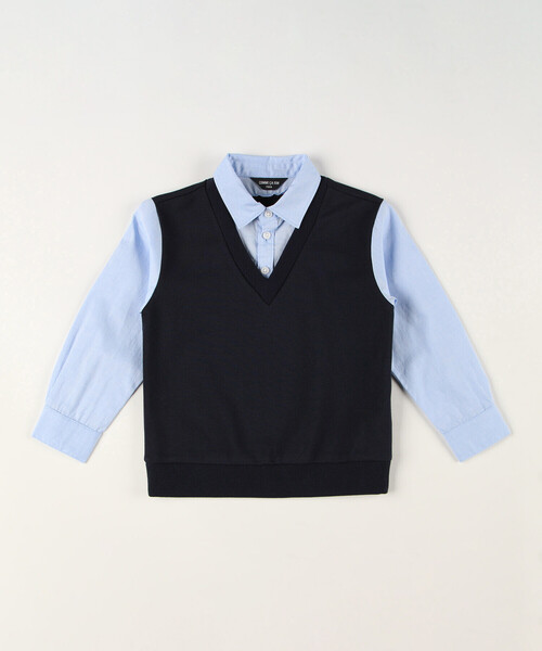 セール】フェイクレイヤードシャツ(140-160cm)（シャツ/ブラウス
