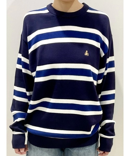 GAP（ギャップ）の「リラックス ストライプ クルーネックセーター（ニット/セーター・メンズ・ネイビー/ベージュ・XL/L/M/S/XS）」の14枚目の写真