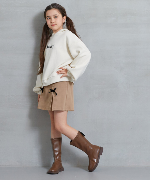 coca（coca）（コカ）の「キッズ リボン付タックスカッツ（その他パンツ・キッズ・ベージュ/チャコール・150/140/130/120）」の3枚目の写真