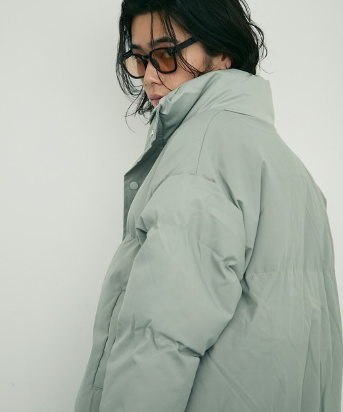 セール】ショート丈ハイネック中綿パファージャケット（ダウン