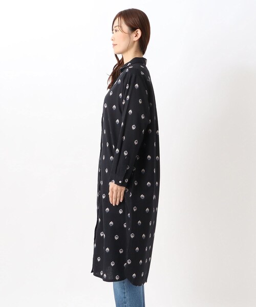 one'sterrace（ワンズテラス）の「コモンドット シャツワンピース（ワンピース・レディース・ブラック系8/グリーン系その他6・00）」の4枚目の写真