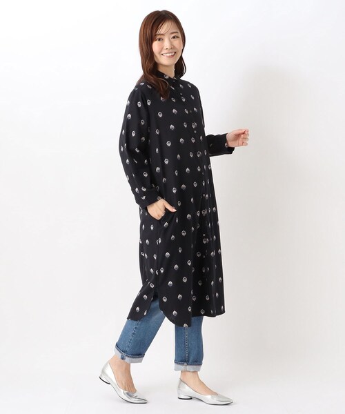 one'sterrace（ワンズテラス）の「コモンドット シャツワンピース（ワンピース・レディース・ブラック系8/グリーン系その他6・00）」の14枚目の写真