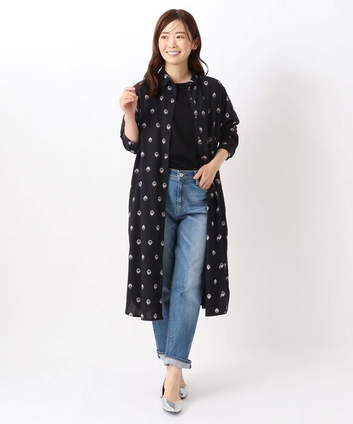 one'sterrace（ワンズテラス）の「コモンドット シャツワンピース（ワンピース・レディース・ブラック系8/グリーン系その他6・00）」の15枚目の写真