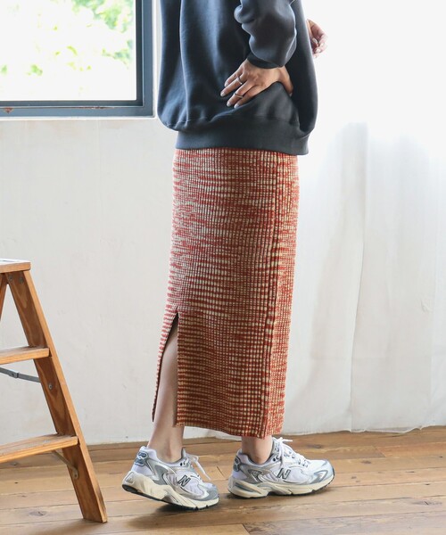 B:MING by BEAMS(ビーミングバイビームス)の「メランジ ニット スカート(スカート・レディース・ブラウン/ネイビー・ONE SIZE)」の12枚目の写真