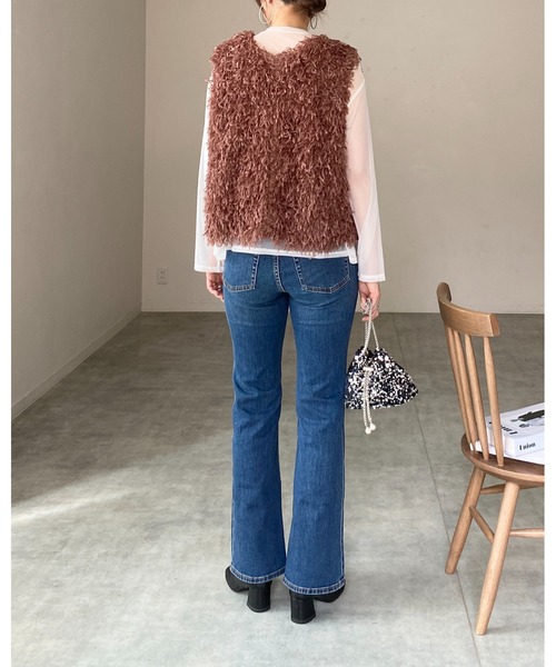 She's Closet（シーズクローゼット）の「ビッグシルエットクルーネック長袖シースルー/シアーロングTシャツ シアーカットソートップス（Tシャツ/カットソー・レディース・グレー/ブラウン/グリーン/ホワイト/ブラック/アイボリー・FREE）」の10枚目の写真