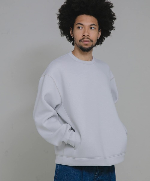 URBAN RESEARCH Sonny Label(アーバンリサーチサニーレーベル)の「ダンボールニットクルーネックプルオーバー(Tシャツ/カットソー・メンズ・ライトカーキ/チャコールグレー/グレー系その他・MEDIUM/LARGE/X-LARGE)」の19枚目の写真