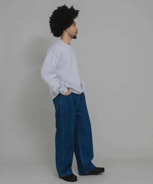 URBAN RESEARCH Sonny Label(アーバンリサーチサニーレーベル)の「ダンボールニットクルーネックプルオーバー(Tシャツ/カットソー・メンズ・ライトカーキ/チャコールグレー/グレー系その他・MEDIUM/LARGE/X-LARGE)」の14枚目の写真