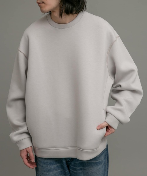 URBAN RESEARCH Sonny Label(アーバンリサーチサニーレーベル)の「ダンボールニットクルーネックプルオーバー(Tシャツ/カットソー・メンズ・ライトカーキ/チャコールグレー/グレー系その他・MEDIUM/LARGE/X-LARGE)」の12枚目の写真