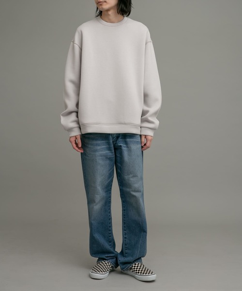 URBAN RESEARCH Sonny Label(アーバンリサーチサニーレーベル)の「ダンボールニットクルーネックプルオーバー(Tシャツ/カットソー・メンズ・ライトカーキ/チャコールグレー/グレー系その他・MEDIUM/LARGE/X-LARGE)」の9枚目の写真