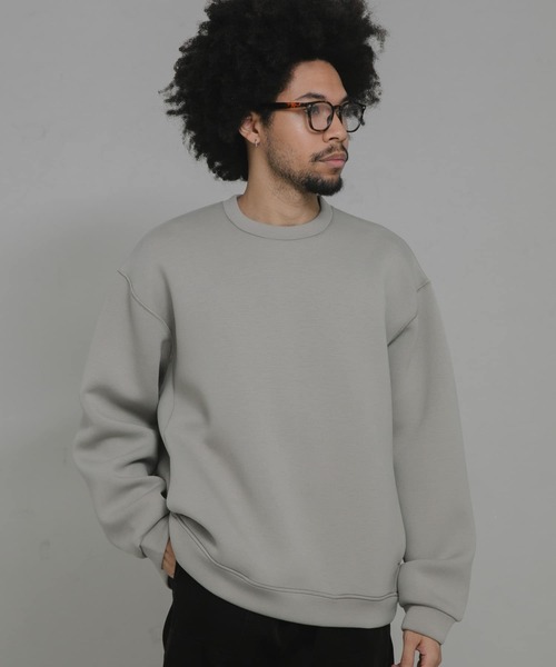 URBAN RESEARCH Sonny Label(アーバンリサーチサニーレーベル)の「ダンボールニットクルーネックプルオーバー(Tシャツ/カットソー・メンズ・ライトカーキ/チャコールグレー/グレー系その他・MEDIUM/LARGE/X-LARGE)」の8枚目の写真