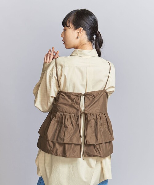 BEAUTY&YOUTH UNITED ARROWS（ビューティーアンドユースユナイテッドアローズ）の「リボン ティアード キャミソール -2WAY-（キャミソール・レディース・モカ/ブラック・FREE）」の4枚目の写真