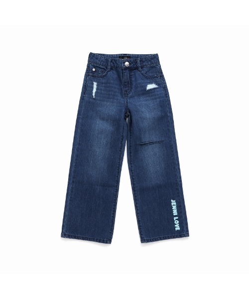 JENNI love（ジェニィラブ）の「【ウエスト調整可】ダメージデニムロングパンツ（デニムパンツ・キッズ・サックスブルー/ブルー・160cm/150cm/140cm/130cm）」の17枚目の写真
