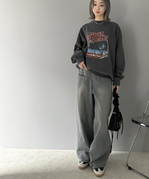 Java(ジャバ)の「《JaVa ジャバコラボ》ヴィンテージ感でいっきに垢抜け。裏起毛ヴィンテージライクプリントピグメントビッグスウェット(スウェット・メンズ・その他1/その他2/その他3・SMALL/MEDIUM/LARGE/X-LARGE)」の7枚目の写真
