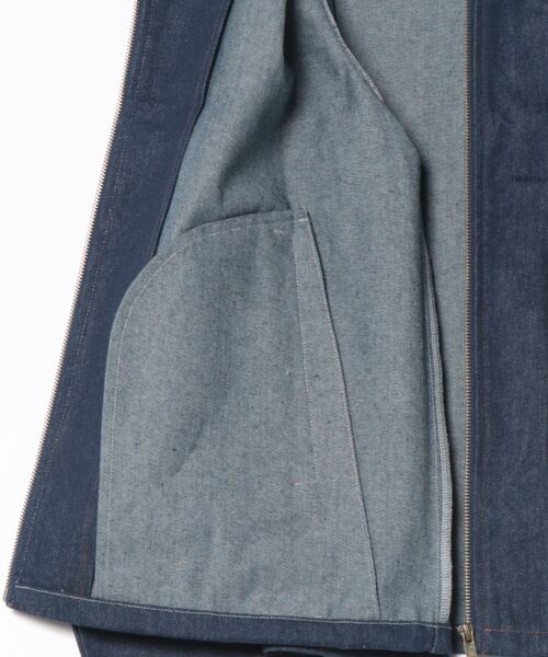 MandO（Auntie Rosa）（エムオー）の「【MandO】合皮配色ジップデニムジャケット/セットアップ可（デニムジャケット・メンズ・ブラック/インディゴブルー・MEDIUM/LARGE）」の13枚目の写真
