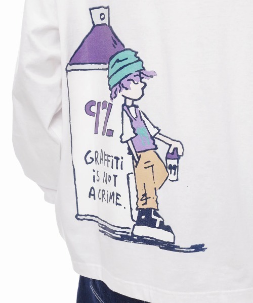 ELEMENT（エレメント）の「ELEMENT メンズ NOT CRIME LS ロンＴ 【2024年秋冬モデル】/エレメントバックプリント長袖ロンT（Tシャツ/カットソー・メンズ・ホワイト/ネイビー/オレンジ・MEDIUM/LARGE/X-LARGE）」の6枚目の写真